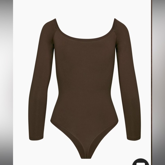 Babaton Contour Off-Shoulder Longsleeve Bodysuit NWT. 2XL. Rich chocolate brown. - Picture 2 of 8